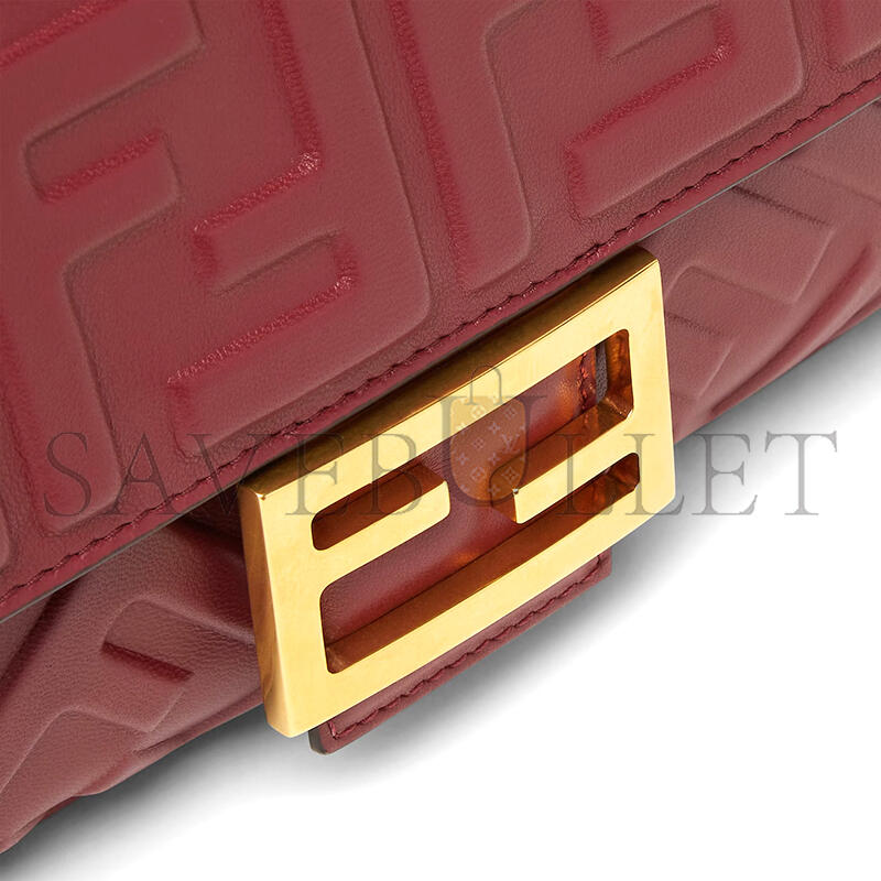 F**di baguette burgundy leather bag 8br600at57f1cgf (27*15*6cm)